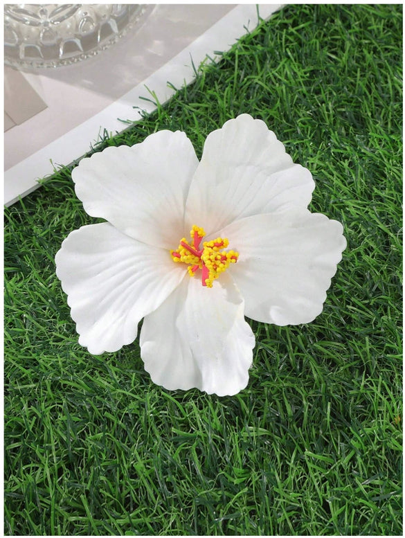 Simulated Hibiscus Flower Hairpins Duckbill Clip Purely Handmade Women's Accessories