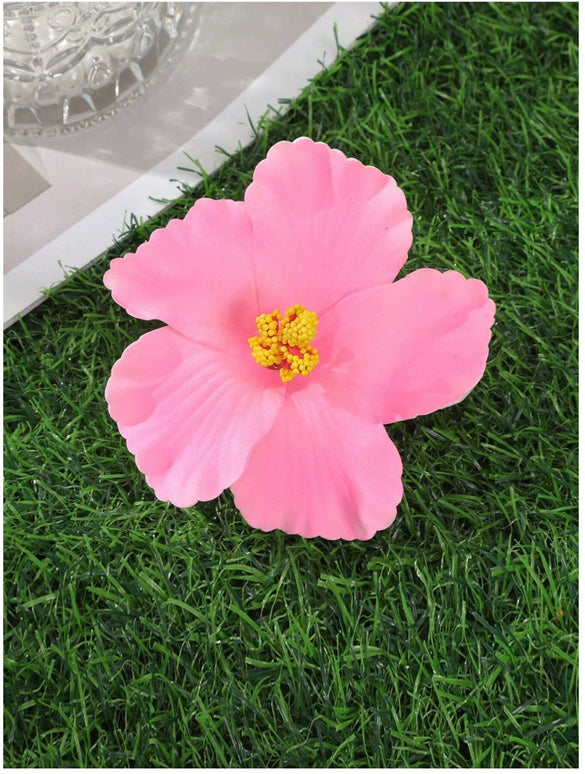 Simulated Hibiscus Flower Hairpins Duckbill Clip Purely Handmade Women's Accessories