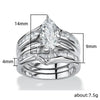 Simulated Zircon Copper Ring Microembedded Geometric Style Women's Engagement Threepiece Set