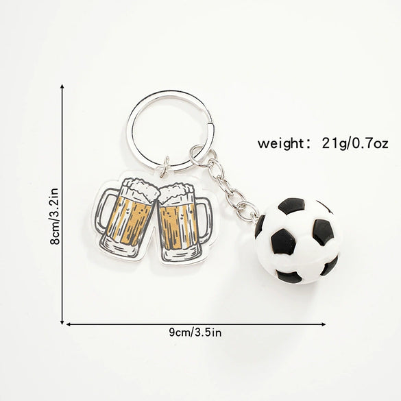 Simulation Three Dimensional Football Key Ring Pendant Fashion Printing Process