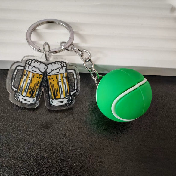 Simulation Three Dimensional Football Key Ring Pendant Fashion Printing Process