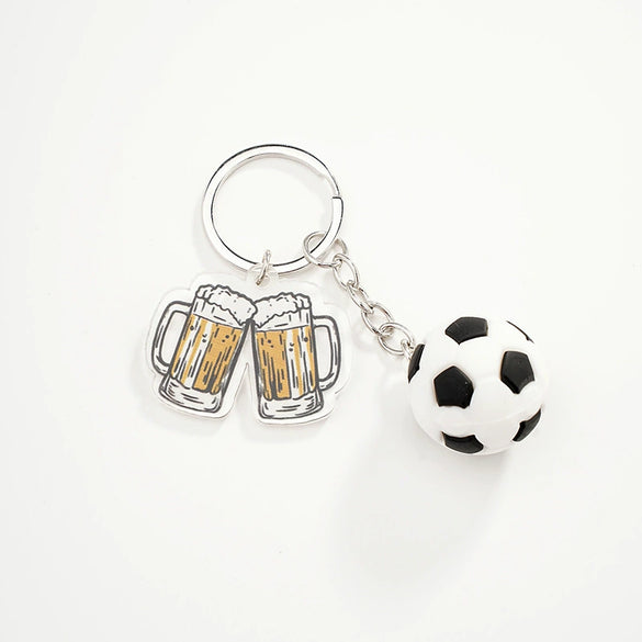 Simulation Three Dimensional Football Key Ring Pendant Fashion Printing Process