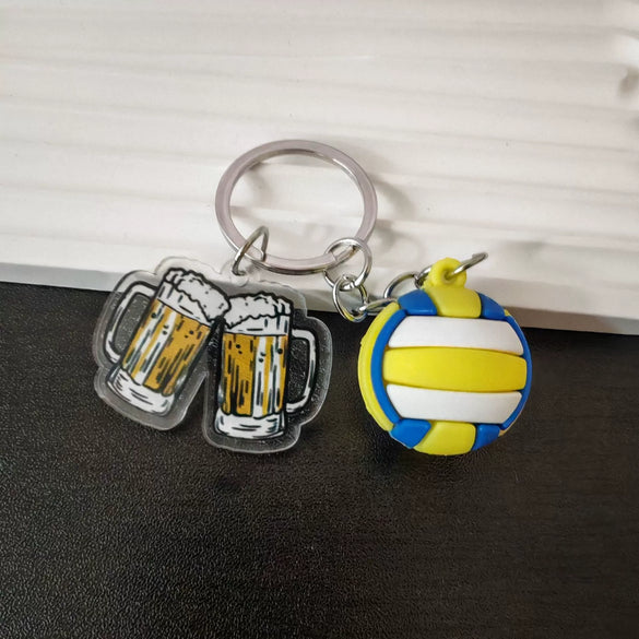 Simulation Three Dimensional Football Key Ring Pendant Fashion Printing Process