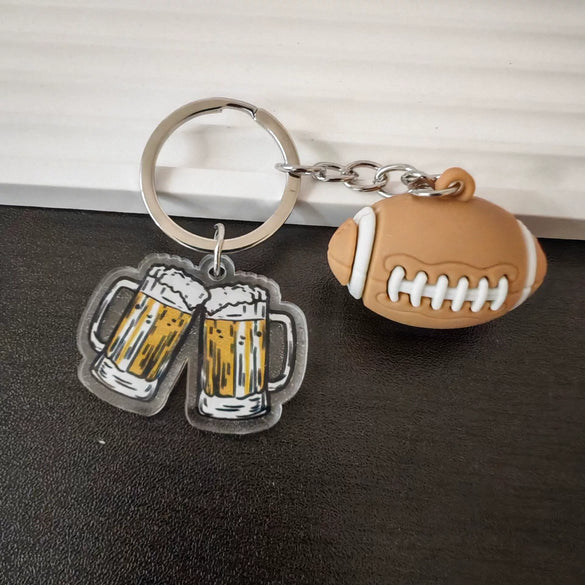 Simulation Three Dimensional Football Key Ring Pendant Fashion Printing Process