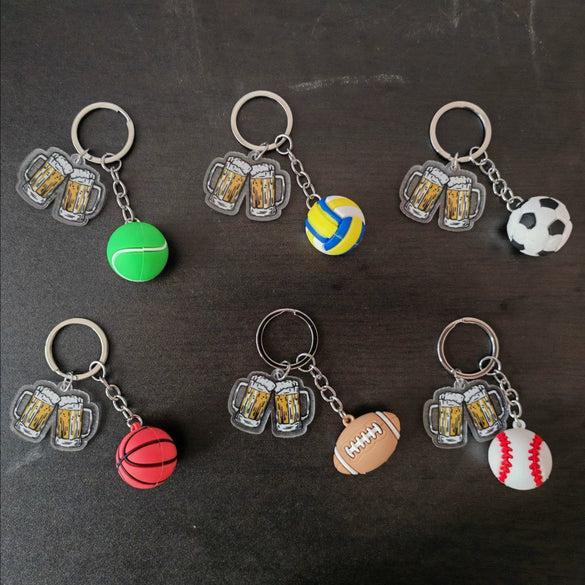 Simulation Three Dimensional Football Key Ring Pendant Fashion Printing Process