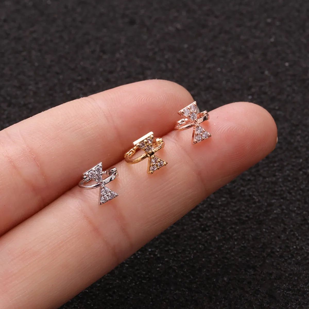 Single Piece Hot Selling Jewelry Inlaid Zircon Cartilage Earrings Creative Flower Small Ear Buckle Cross-border Piercing