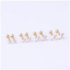 Fashion Geometric Inlaid Zircon Stainless Steel Ear Studs