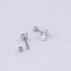 Fashion Geometric Inlaid Zircon Stainless Steel Ear Studs