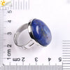 Single Semiprecious Stone Ring Copper Ring Adjustable Female Ring Multicolor Mixed Batch Oval Convex Natural Stone Creative Gift
