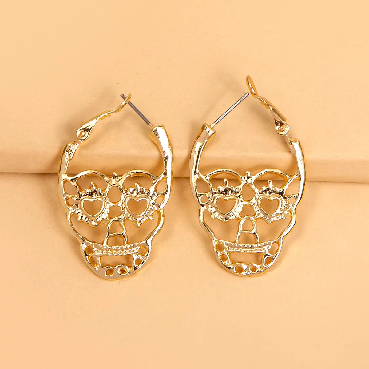 Ethnic Style Skull Alloy Hoop Earrings