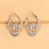 Ethnic Style Skull Alloy Hoop Earrings