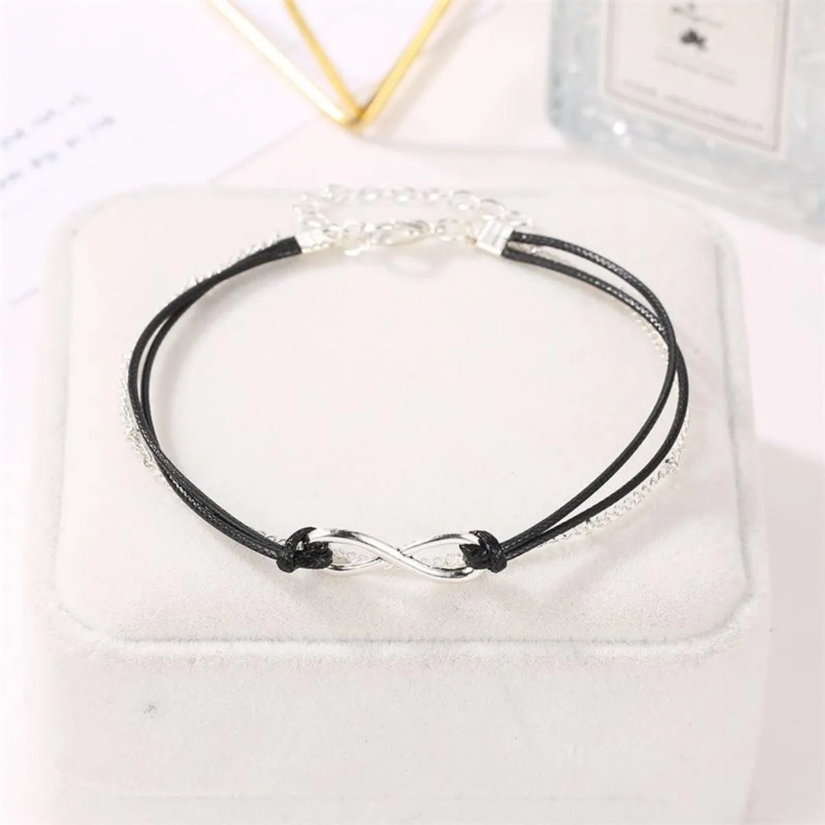 Sleek Minimalist Double Black Sand Beach Anklet Bracelet Nhdp150029