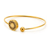 Small Crumple Chrysanthemum Sea Water Shell Elastic Cord Adjustable Open Bracelet In Titanium Steel With Electroplating Fashion Ol Style
