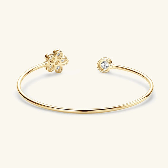 Small Flower Moissanite Bracelet S925 Sterling Silver Electroplated Jewelry For Women