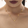 Small Flower Tassel Earrings And Clavicle Chain Set Stainless Steel Pvd Plated Light Luxury Plant Flower Pattern Jewelry For Women
