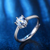 Small Fresh Classic Sixclaw Proposal Wedding Ring In Fashion Style With Geometric Design Silver Plated Electroplating Treatment