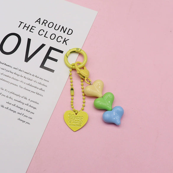 Small Fresh Color Love Pendant Silicone Keychain Headset Bag Hanging Ornaments