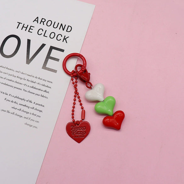 Small Fresh Color Love Pendant Silicone Keychain Headset Bag Hanging Ornaments