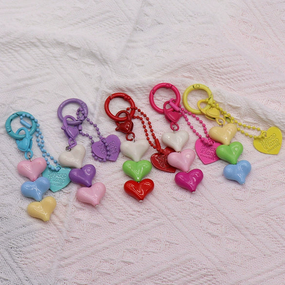 Small Fresh Color Love Pendant Silicone Keychain Headset Bag Hanging Ornaments