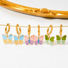 Small Fresh Cream Butterfly Ear Buckle Fun Cute Girl Stainless Steel Earrings With Butterfly Element And Electroplating Treatment