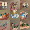 Small Fresh Flower Butterfly Resin Plastic Handmade Earrings For Women