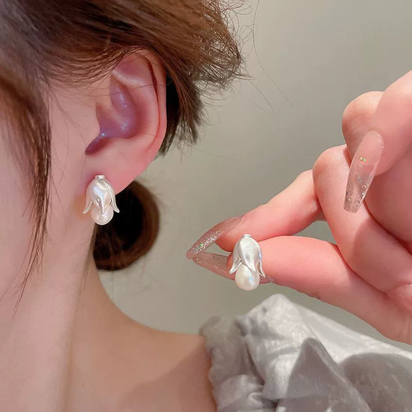 Small Fresh Flower Butterfly Resin Plastic Handmade Earrings For Women