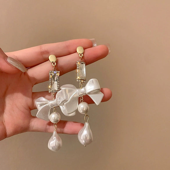 Small Fresh Sweet Flower Fabric Earrings With Electroplating Treatment
