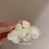 Small Fresh Sweet Flower Fabric Earrings With Electroplating Treatment