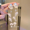 Small Fresh Sweet Flower Fabric Earrings With Electroplating Treatment