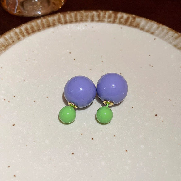 Small Fresh Sweet Flower Fabric Earrings With Electroplating Treatment