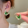 Small Fresh Sweet Flower Fabric Earrings With Electroplating Treatment