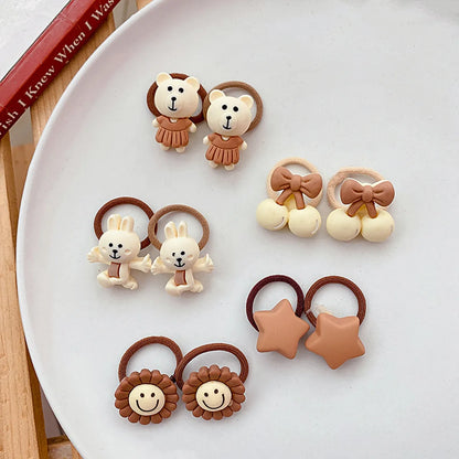 Small Hair Ring Net Celebrity Milk Coffee Color Children Girl Baby Headdress Girls