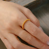 Small Round Bead Splicing Stainless Steel Gold Plated Ring For Women Geometric Simple Style Electroplated Jewelry