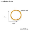 Small Round Bead Splicing Stainless Steel Gold Plated Ring For Women Geometric Simple Style Electroplated Jewelry