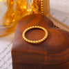 Small Round Bead Splicing Stainless Steel Gold Plated Ring For Women Geometric Simple Style Electroplated Jewelry