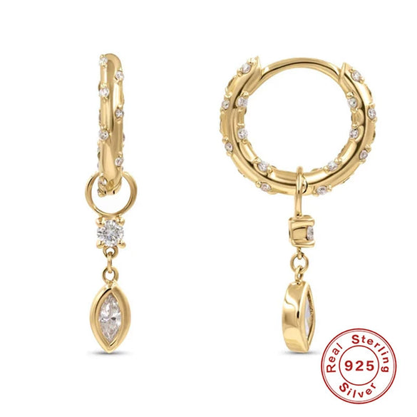 Small Snake Purple Flower Pearl Earrings With Design Sense Ear Buckle 925 Sterling Silver Geometric Style
