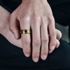 Smart Jewelry Titanium Steel Ring With Letters Numbers Text Pattern Dripping Oil Treatment Unisex