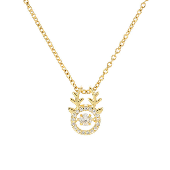 Smart Necklace Women's Titanium Steel Copper Pendant With Antlers Animals Zodiac Pattern Ochain And Diamond Design