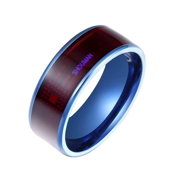 Smart Ring Nfc Smart Jewelry Titanium Steel Geometric Dripping Oil Unisex