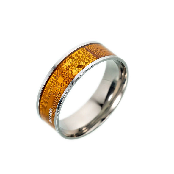 Smart Ring Nfc Smart Jewelry Titanium Steel With Letters Numbers Text Epoxy Treatment Unisex