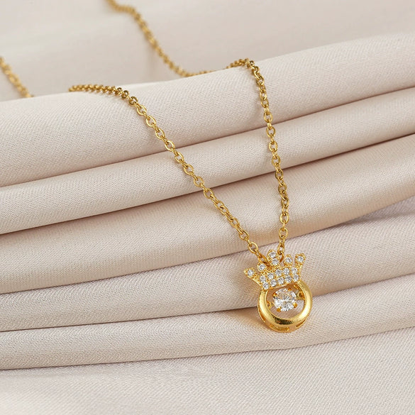 Smart Series Titanium Steel Women's Fashion Beating Heart Necklace With Letter Number Text Pattern O Chain