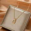 Smart Series Titanium Steel Women's Fashion Beating Heart Necklace With Letter Number Text Pattern O Chain