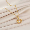 Smart Series Titanium Steel Women's Fashion Beating Heart Necklace With Letter Number Text Pattern O Chain