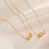 Smart Series Titanium Steel Women's Fashion Beating Heart Necklace With Letter Number Text Pattern O Chain
