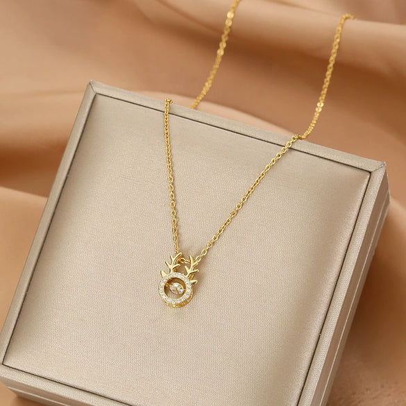 Smart Series Titanium Steel Women's Fashion Beating Heart Necklace With Letter Number Text Pattern O Chain