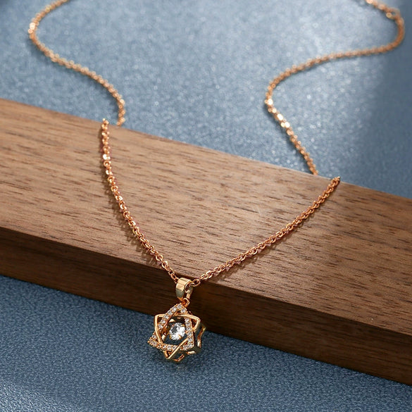 Smart Series Titanium Steel Women's Fashion Beating Heart Necklace With Letter Number Text Pattern O Chain