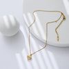 Smart Series Titanium Steel Women's Fashion Beating Heart Necklace With Letter Number Text Pattern O Chain