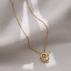 Smart Series Titanium Steel Women's Fashion Beating Heart Necklace With Letter Number Text Pattern O Chain