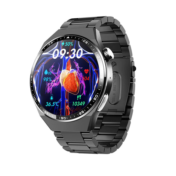 Smart Watch Alloy And Silicone Material Multifunctional Sports Round Dial Daily Waterproof