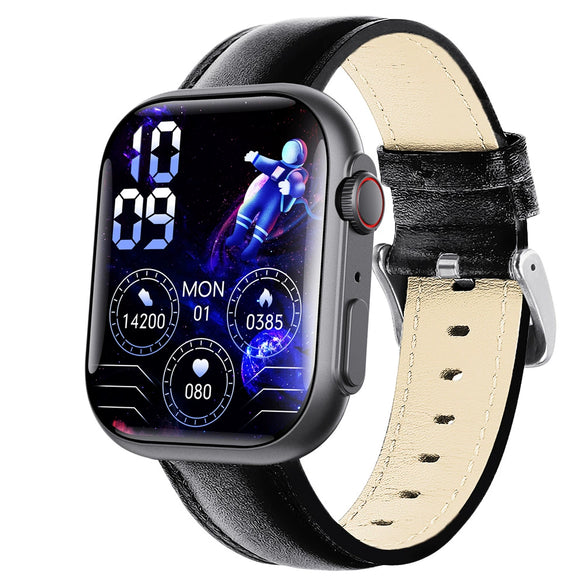 Smart Watch Aluminum Alloy Case Silicone Wrist Strap Square Dial Sporty Style Bluetooth Multitouch Screen For Health Monitoring